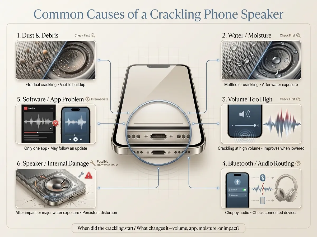 Common Causes of a Crackling Phone Speaker